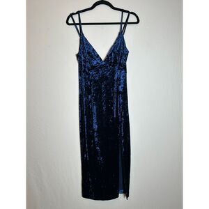 NBD Blue Velvet Midi Dress Size Small